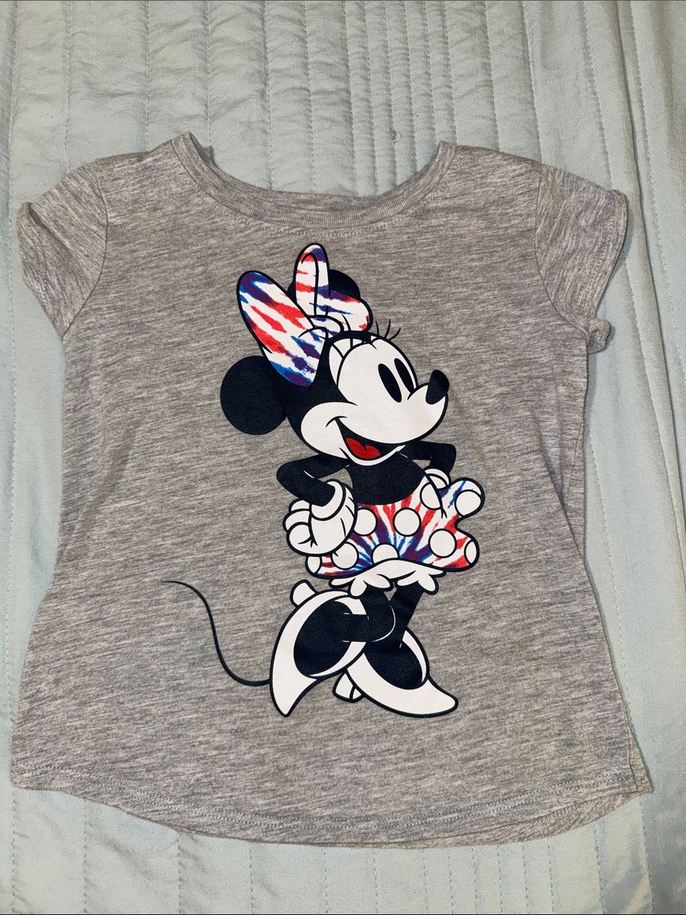Minnie Mouse with Red/White/Blue Tie Dye Dress and Bow
